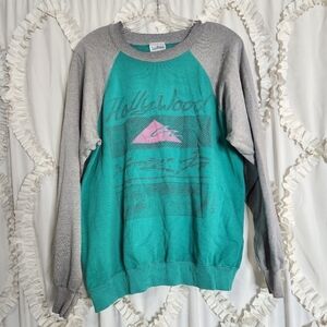 Vintage 90s Hollywood Sweater Music Dance Art sz Large